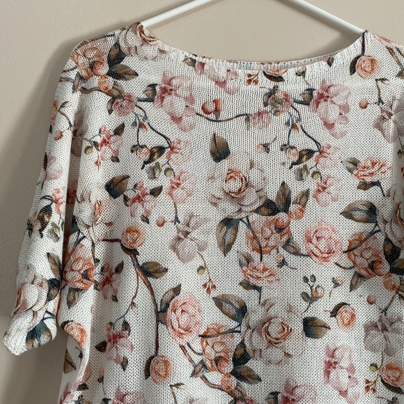 Luisa Ricci Floral Print Knit Top Made in Italy Size L - Picture 3 of 9